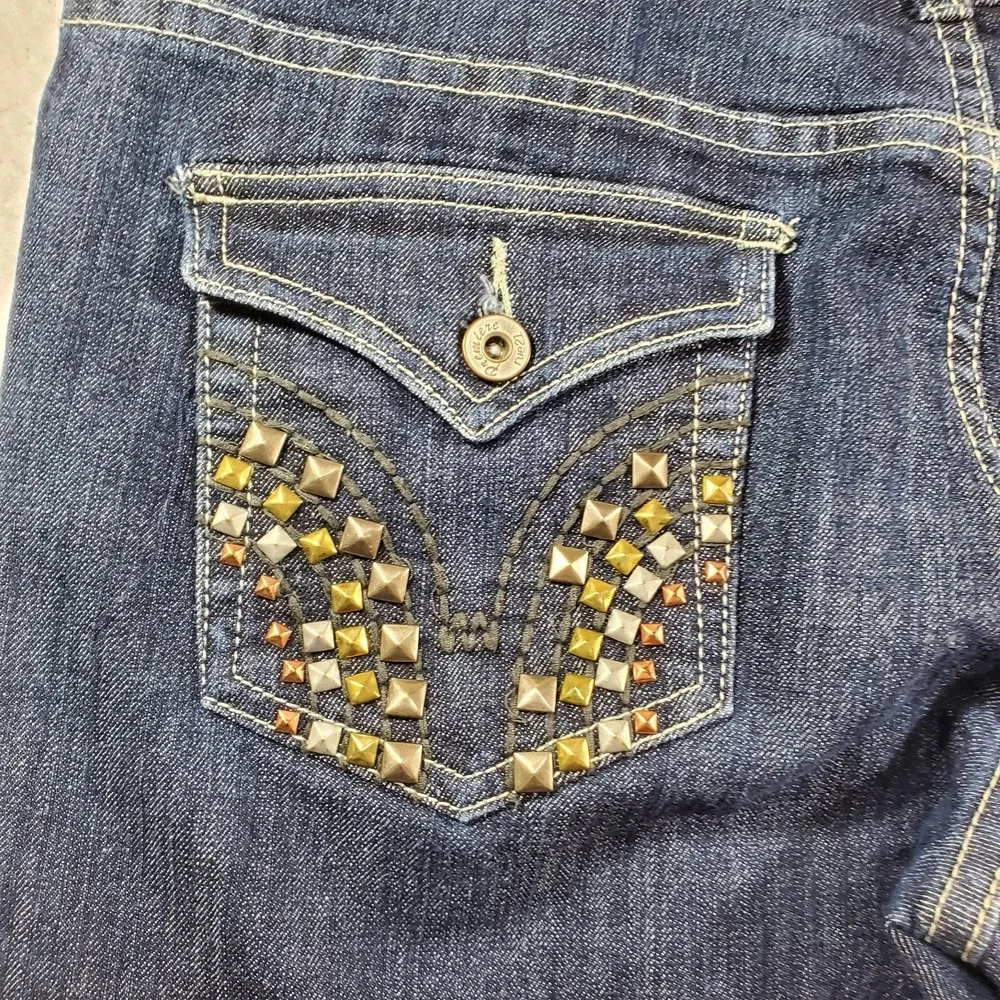 Rue 21 Premiere Denim Jeans 13 Bling Pockets Womens Girls Blue
